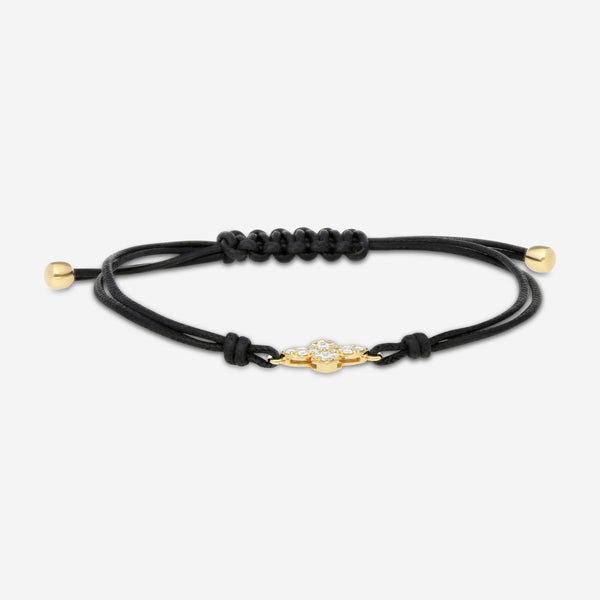 Roberto Coin 18K Yellow Gold & Black Silk Cotton Diamond Cord Bracelet 7773763AYLBX - THE SOLIST