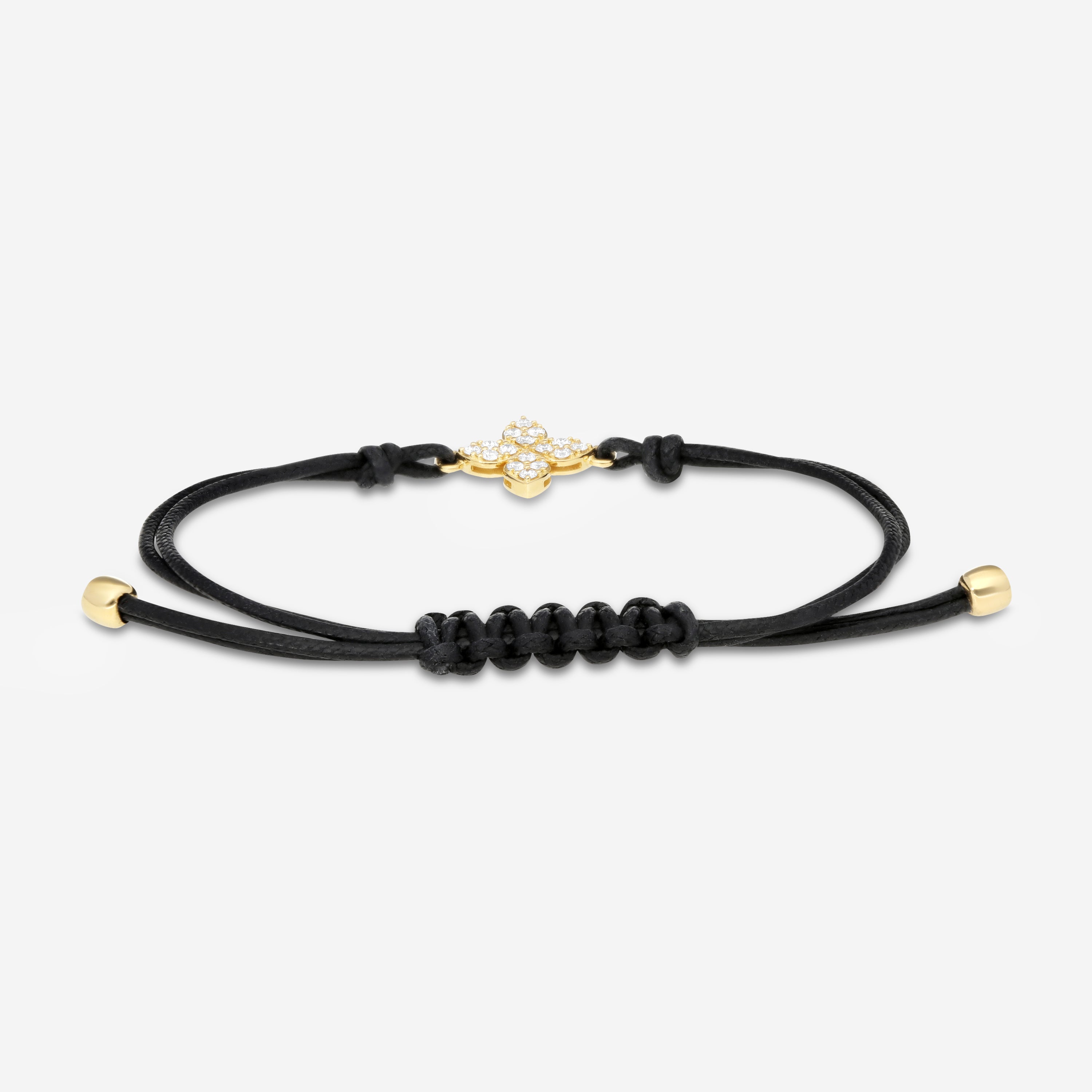 Roberto Coin 18K Yellow Gold & Black Silk Cotton Diamond Cord Bracelet 7773763AYLBX - THE SOLIST