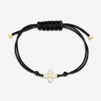 Roberto Coin 18K Yellow Gold & Black Silk Cotton Diamond Cord Bracelet 7773763AYLBX - THE SOLIST