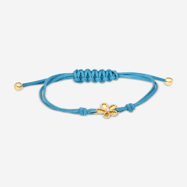 Roberto Coin 18K Yellow Gold & Turquoise Silk Cotton Diamond Cord Bracelet 7773765AYLBX - THE SOLIST