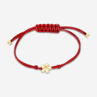 Roberto Coin 18K Yellow Gold & Red Silk Cotton Diamond Cord Bracelet 7773766AYLBX - THE SOLIST