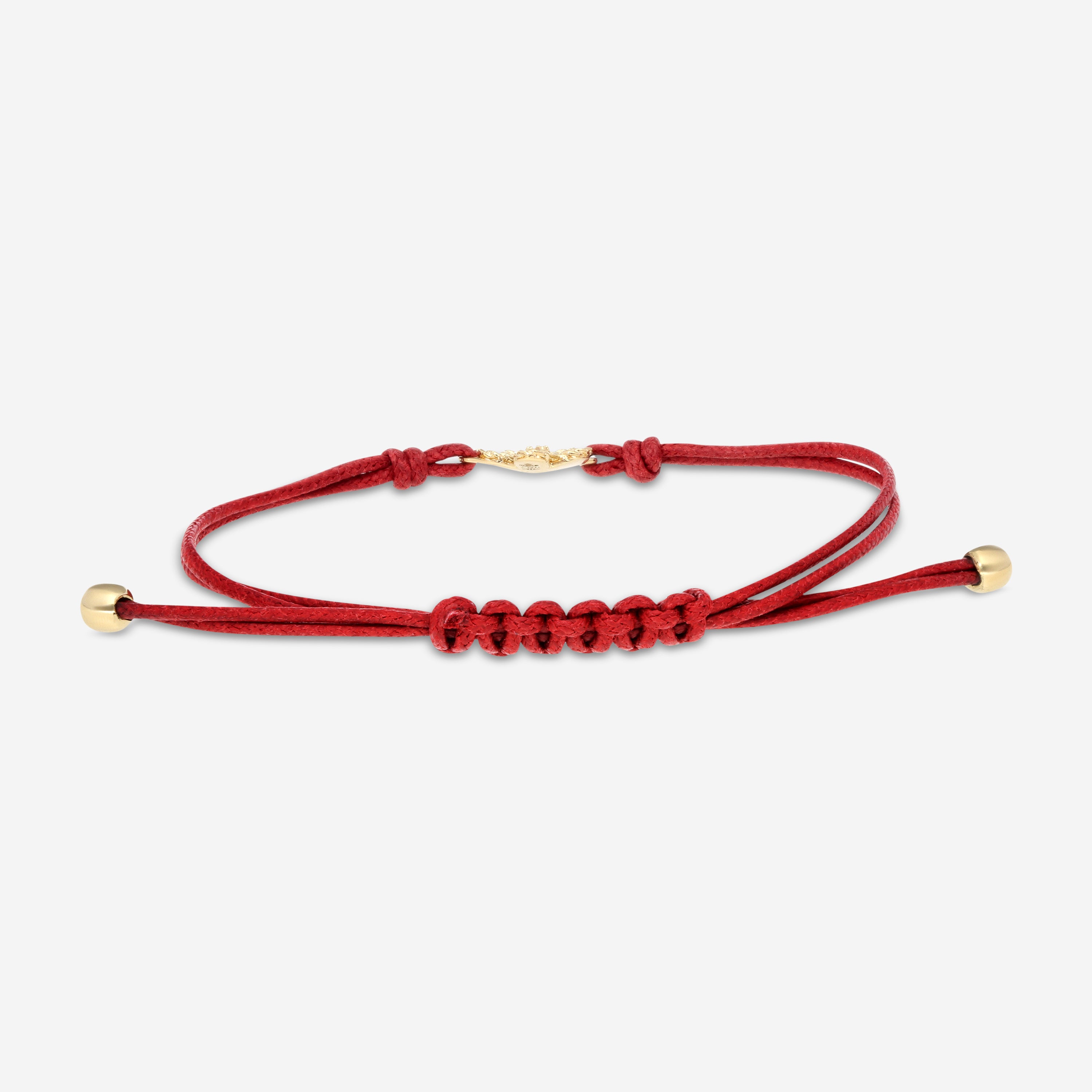 Roberto Coin 18K Yellow Gold & Red Silk Cotton Diamond Cord Bracelet 7773766AYLBX - THE SOLIST