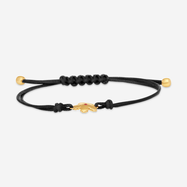Roberto Coin 18K Yellow Gold & Black Silk Cotton Diamond Cord Bracelet 7773767AYLBX - THE SOLIST