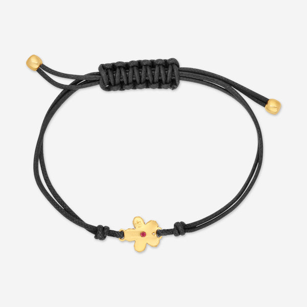 Roberto Coin 18K Yellow Gold & Black Silk Cotton Diamond Cord Bracelet 7773767AYLBX - THE SOLIST