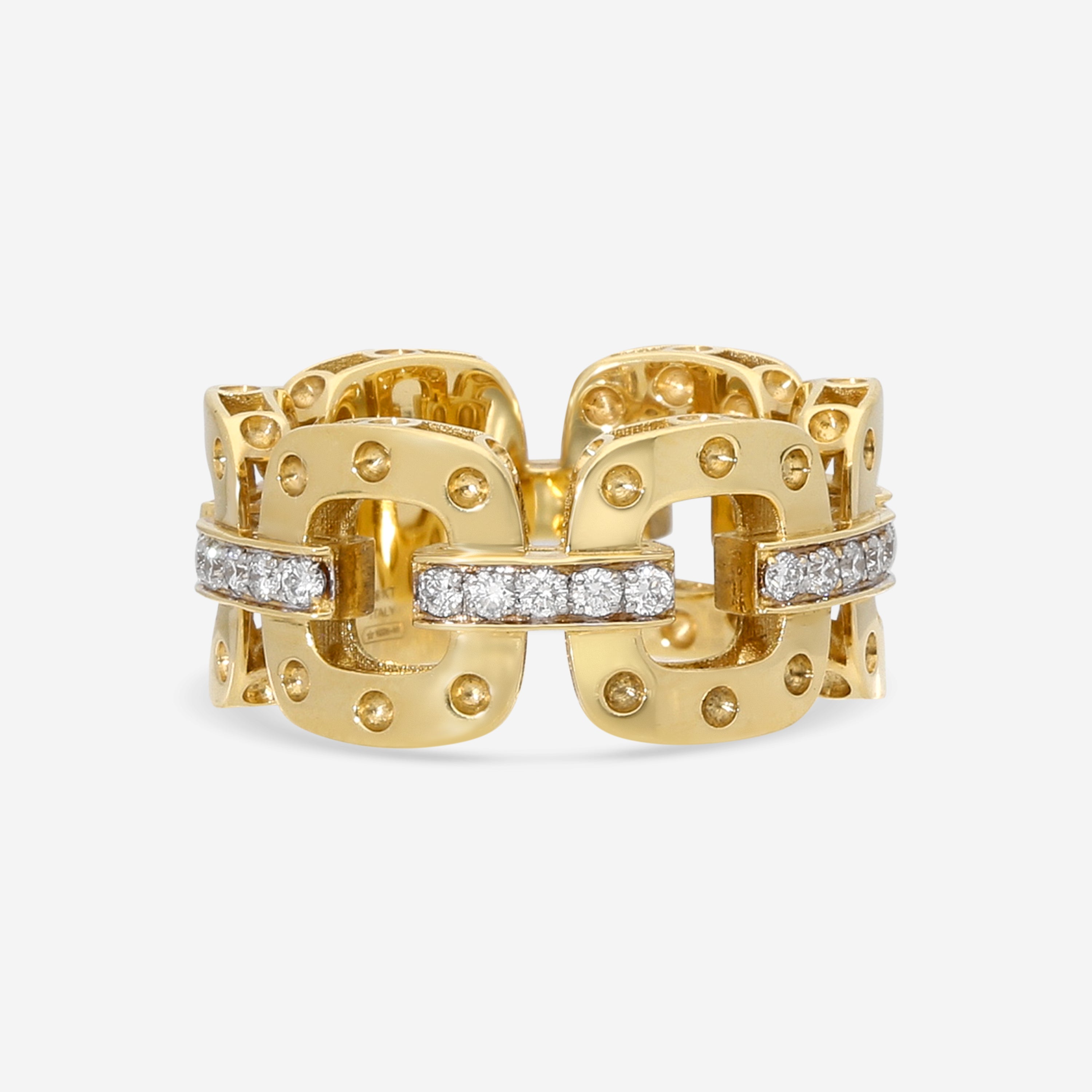 Roberto Coin Pois Moi 18K Yellow & White Gold Diamond Band Ring Sz. 6.75 777919AJ65X0 - THE SOLIST