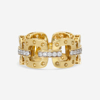 Roberto Coin Pois Moi 18K Yellow & White Gold Diamond Band Ring Sz. 6.75 777919AJ65X0 - THE SOLIST