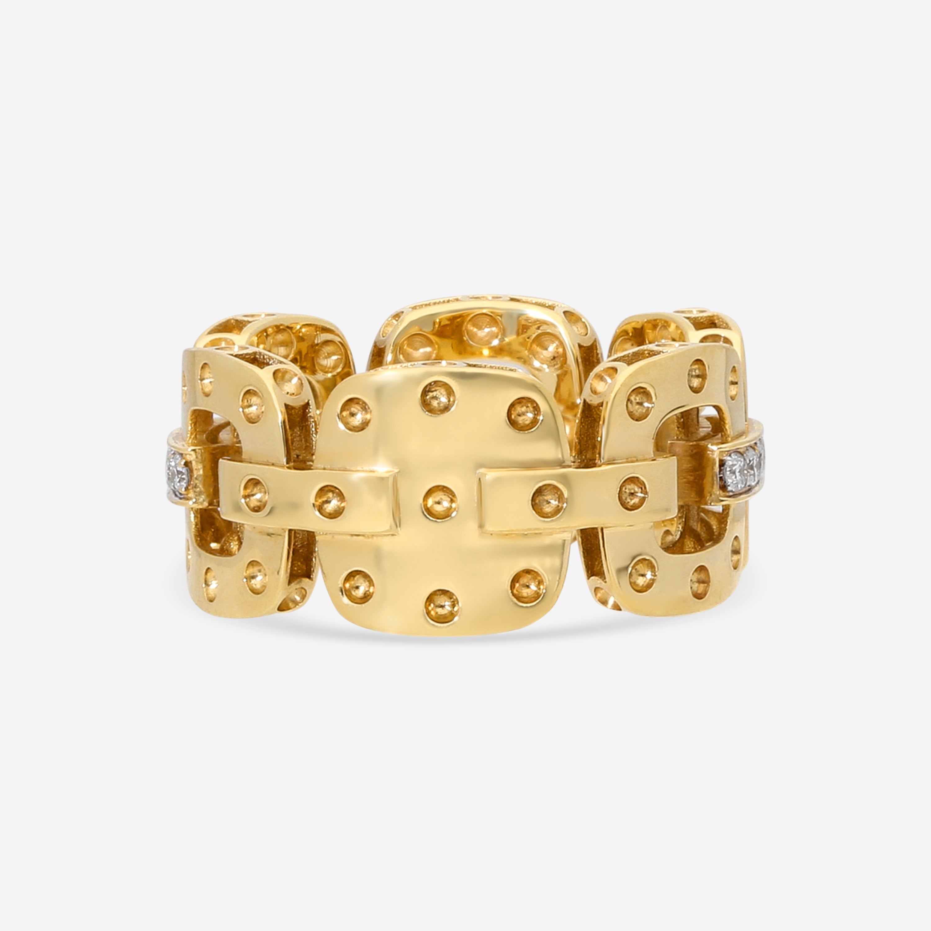 Roberto Coin Pois Moi 18K Yellow & White Gold Diamond Band Ring Sz. 6.75 777919AJ65X0 - THE SOLIST