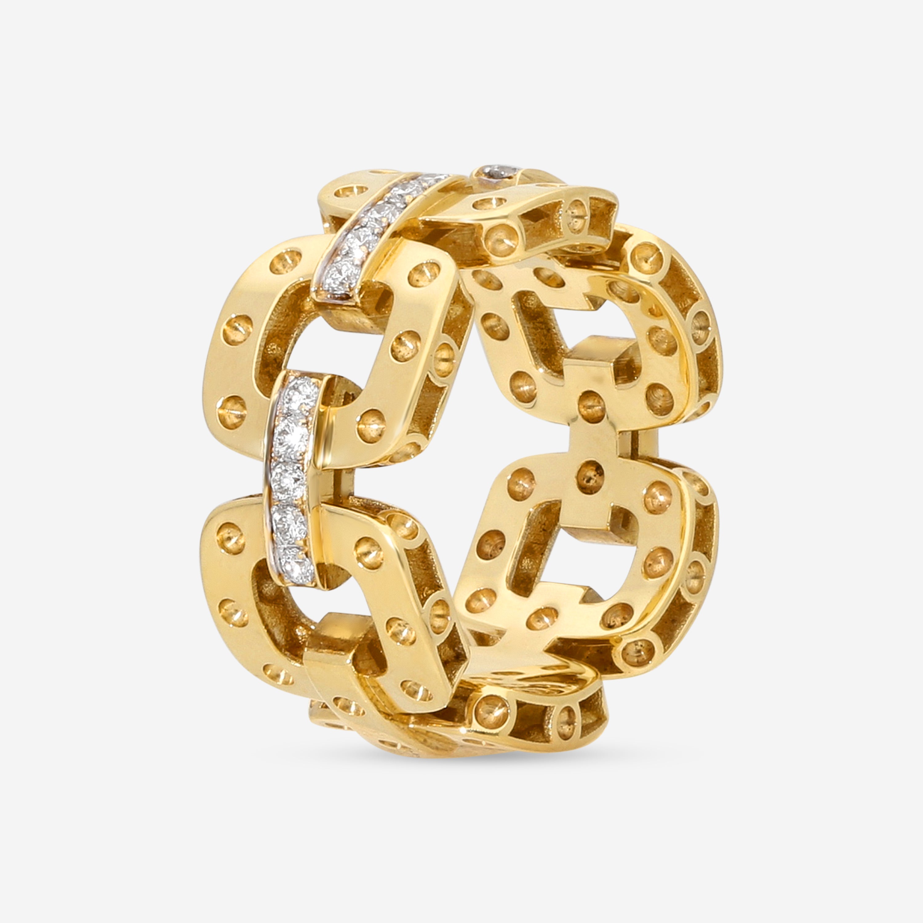 Roberto Coin Pois Moi 18K Yellow & White Gold Diamond Band Ring Sz. 6.75 777919AJ65X0 - THE SOLIST