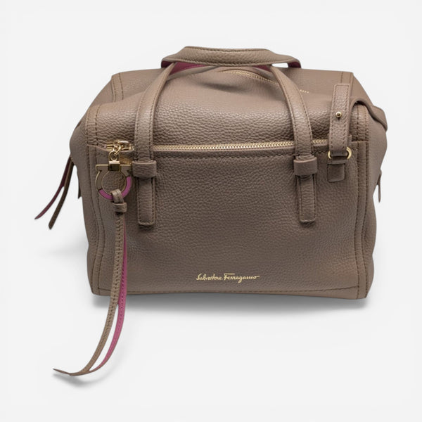 Salvatore Ferragamo Addy Women's 629504 Nutmeg Leather Handbag MSRP $2600 - THE SOLIST