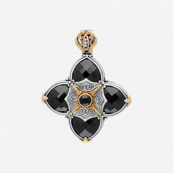 Konstantino 18K Yellow Gold & Sterling Silver Onyx Pendant MEMK5114-120-CUT