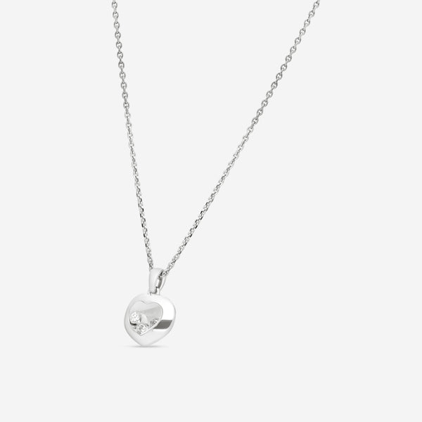 Chopard Happy Diamonds 18K White Gold Heart Diamond Pendant Necklace 799203-1001
