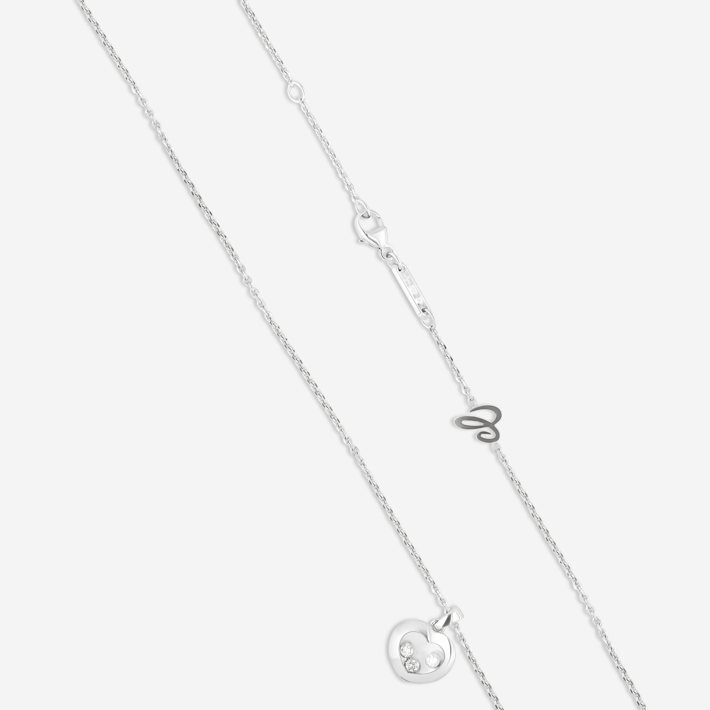 Chopard Happy Diamonds 18K White Gold Heart Diamond Pendant Necklace 799203-1001