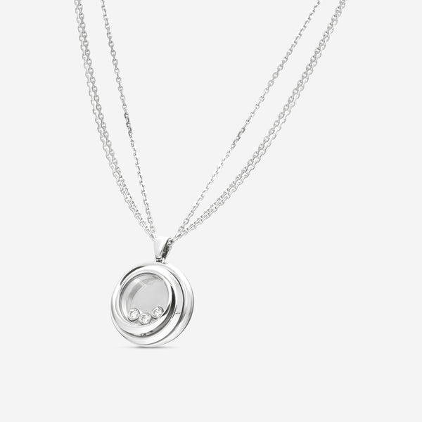 Chopard Happy Emotions 18K White Gold Diamond Pendant Necklace 799217-1001