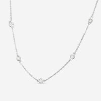 Ina Mar 14K White Gold Diamond Bezel Station Necklace N1135B-FW-050F - THE SOLIST