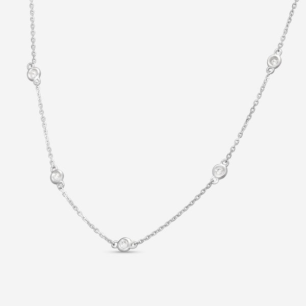 Ina Mar 14K White Gold Diamond Bezel Station Necklace N1135B-FW-050F - THE SOLIST