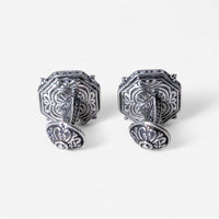 Konstantino Sterling Silver Garnet Octagonal Cufflinks MAMK89-112-CAB