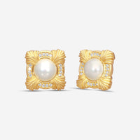 Suna 18K Yellow Gold Mabe & Diamond Earrings E2069MBY