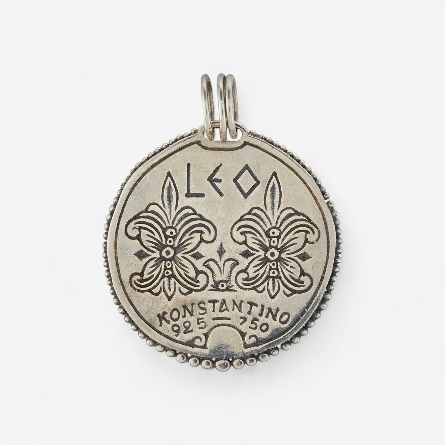 Konstantino Zodiac Leo Sterling Silver & 18K Yellow Gold Carved Pendant MEKJ627-130