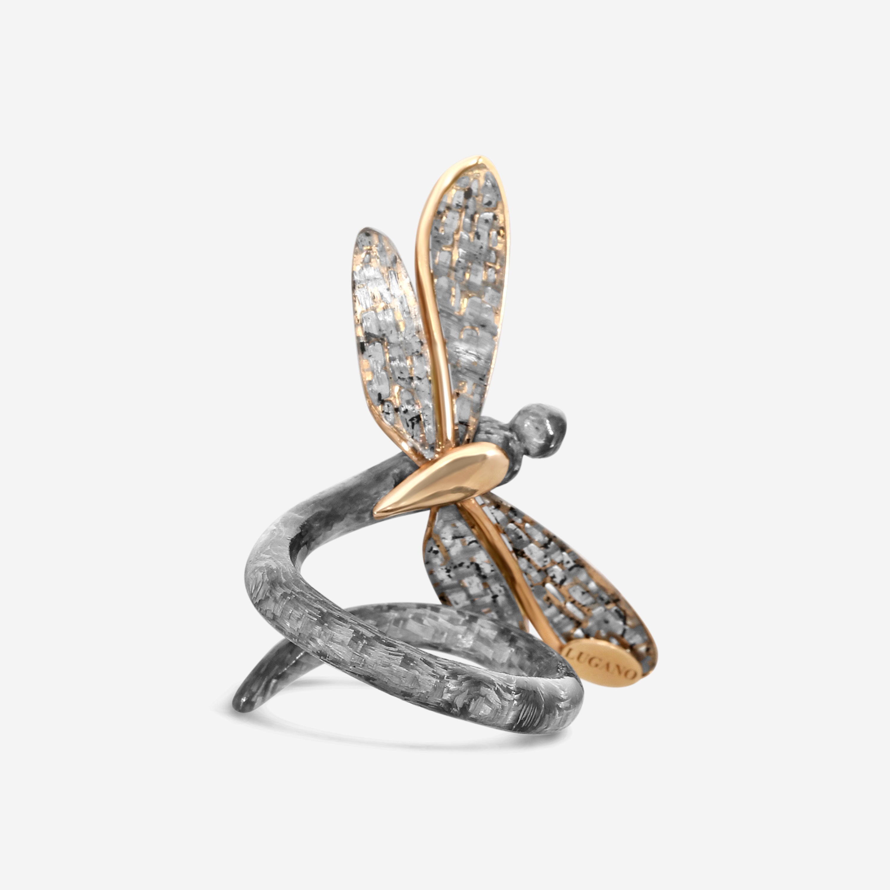 Lugano 18K Rose Gold Kite Diamond Dragonfly Ring 8009653 - THE SOLIST