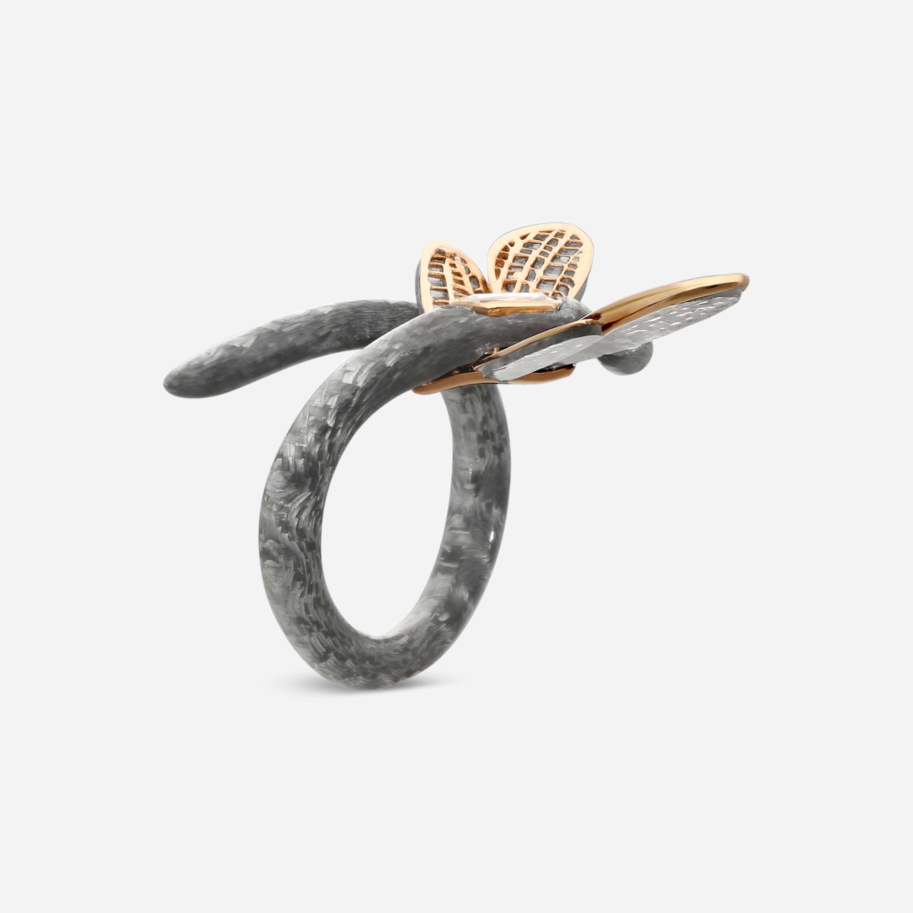 Lugano 18K Rose Gold Kite Diamond Dragonfly Ring 8009653 - THE SOLIST