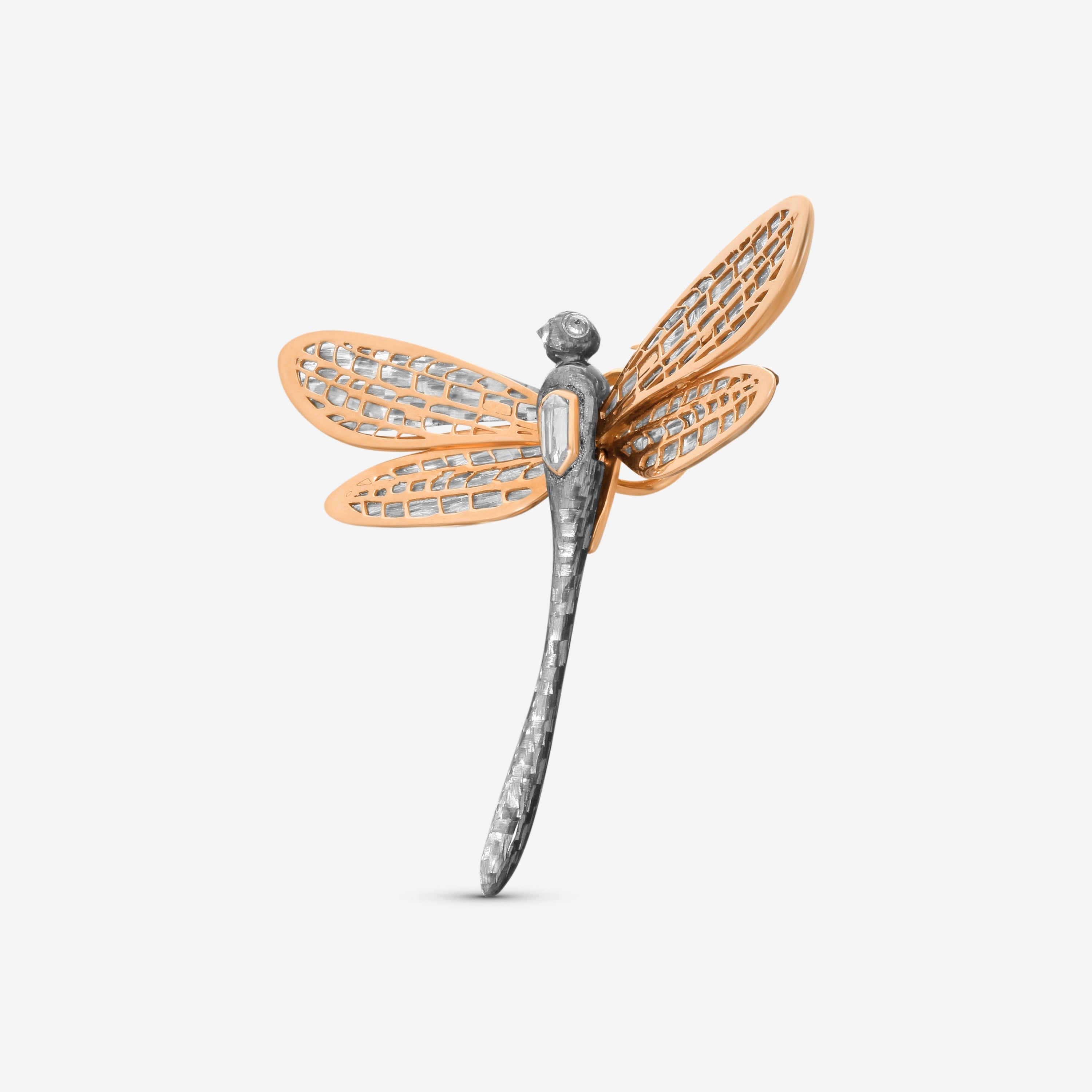 Lugano 18K Rose Gold Diamond Dragonfly Brooch 8009662 - THE SOLIST