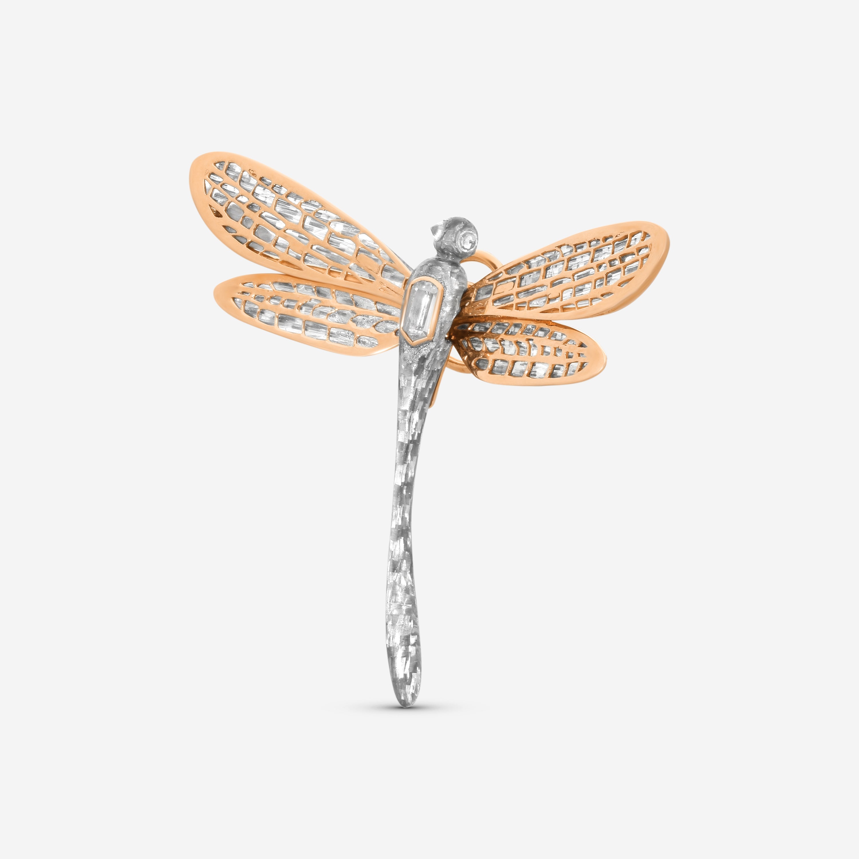 Lugano 18K Rose Gold Diamond Dragonfly Brooch 8009715 - THE SOLIST
