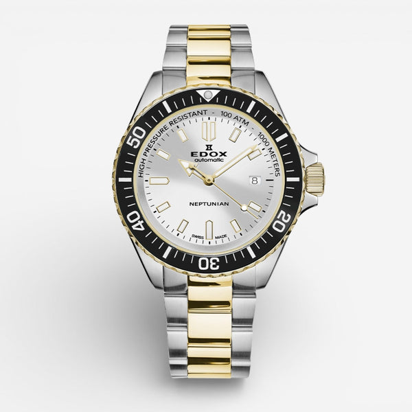 Edox Neptunian Two-Tone Stainless Steel Automatic Men's Watch 80120-357JM-AID