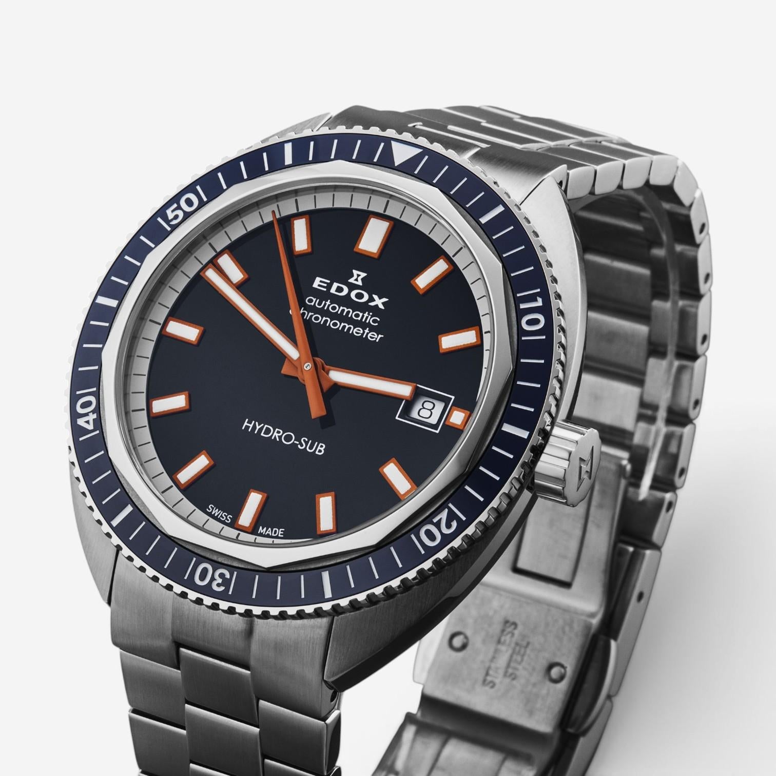 Edox Hydrosub Stainless Steel Automatic Men's Watch 80128-3BUM-BUIO