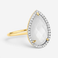 Morganne Bello Alma 18K Yellow Gold Mother of Pearl & Diamond Ring 8031YP111D