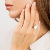 Morganne Bello Alma 18K Yellow Gold Mother of Pearl & Diamond Ring 8031YP111D