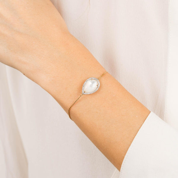 Morganne Bello Alma 18K Yellow Gold Mother of Pearl & Diamond Bracelet 8032YP111