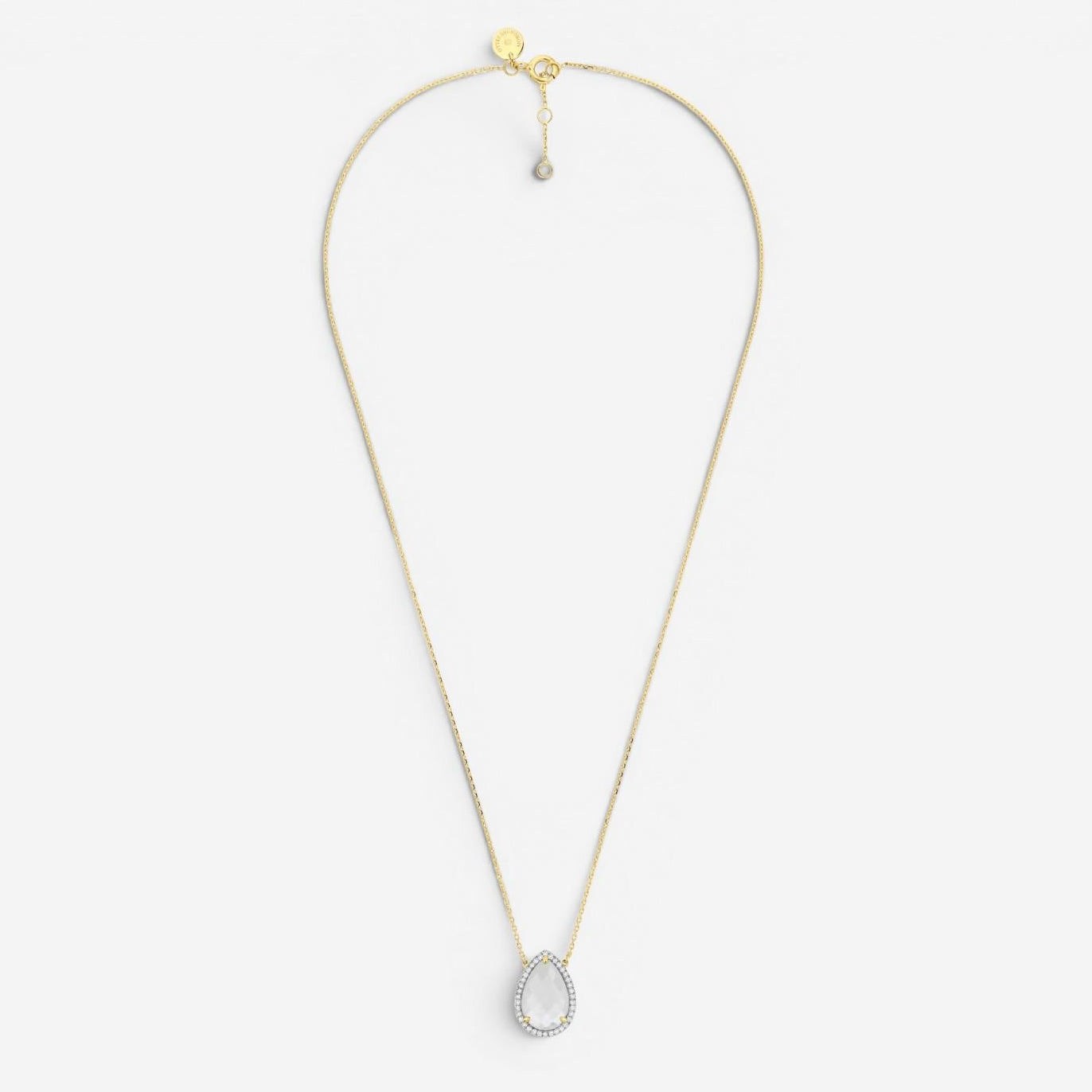 Morganne Bello Alma 18K Yellow Gold Mother of Pearl & Diamond Pendant Necklace 8