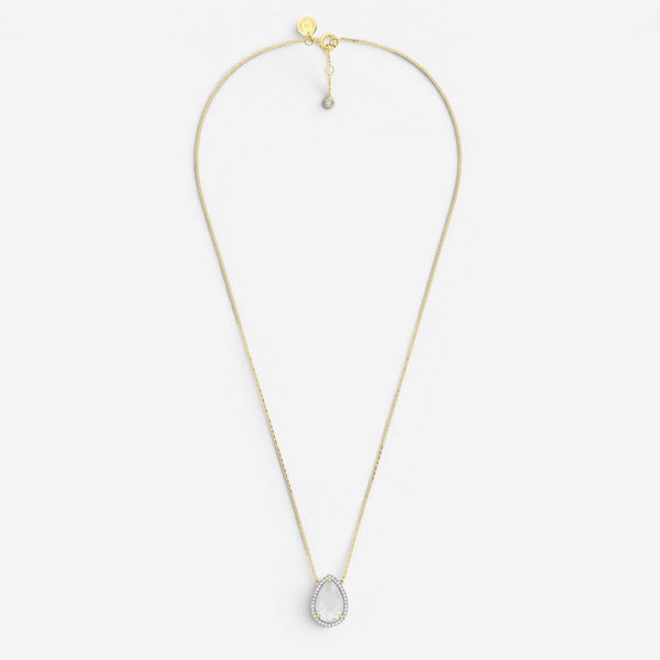 Morganne Bello Alma 18K Yellow Gold Mother of Pearl & Diamond Pendant Necklace 8
