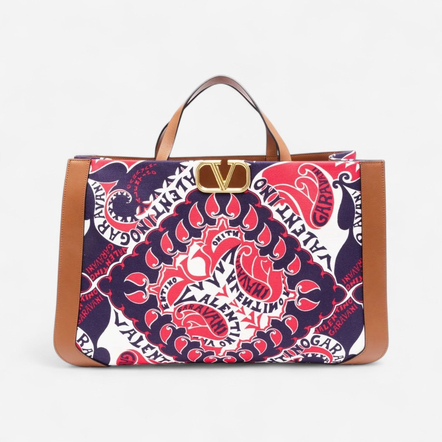 Valentino Garavani VLogo Signature Bandana-Print Canvas Tote Bag 8056133156079