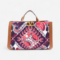 Valentino Garavani VLogo Signature Bandana-Print Canvas Tote Bag 8056133156079