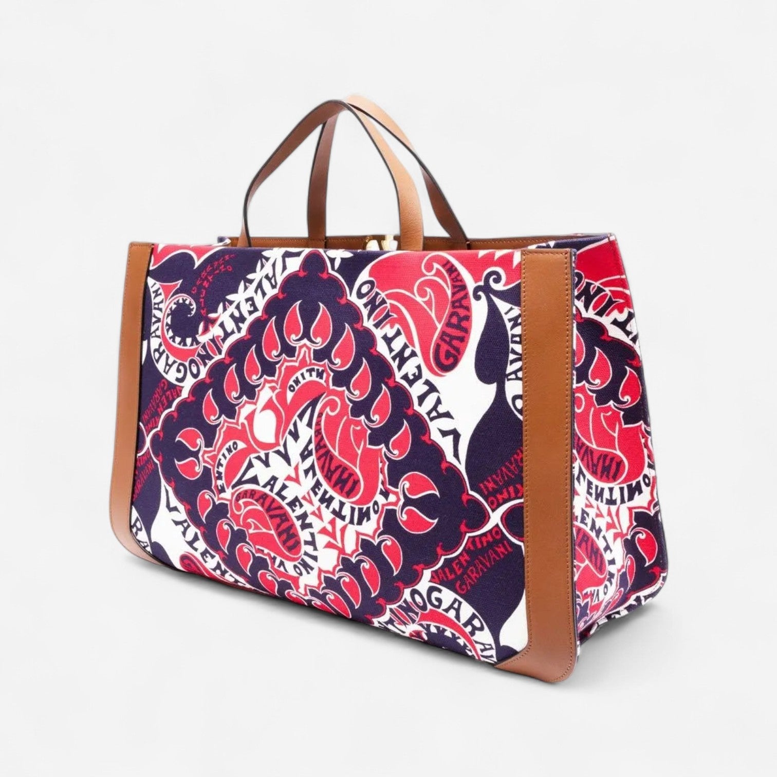 Valentino Garavani VLogo Signature Bandana-Print Canvas Tote Bag 8056133156079