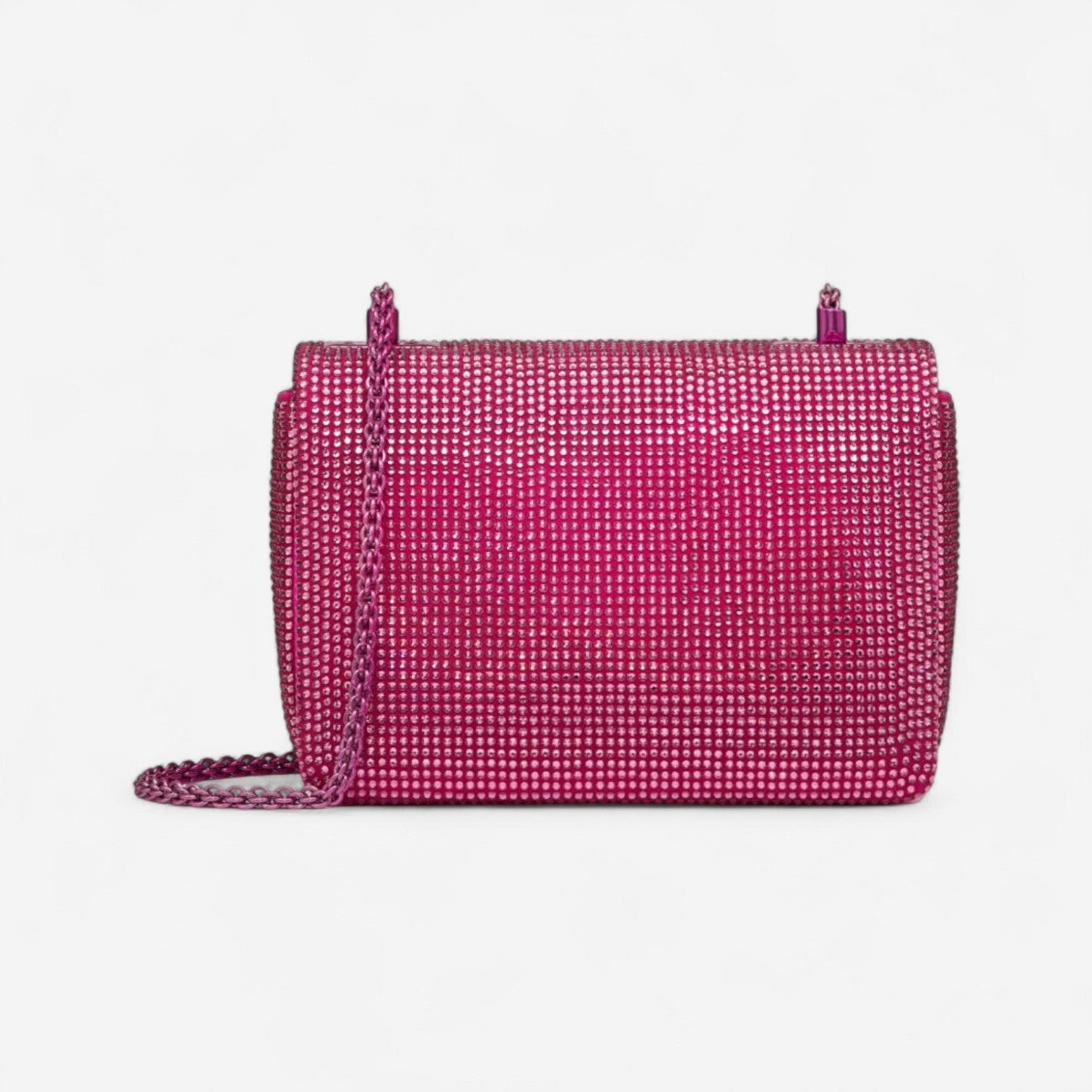 Valentino Garavani Pink Leather One Stud Crystal-Embellished Shoulder Bag 8056133402022