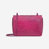 Valentino Garavani Pink Leather One Stud Crystal-Embellished Shoulder Bag 8056133402022