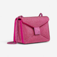 Valentino Garavani Pink Leather One Stud Crystal-Embellished Shoulder Bag 8056133402022