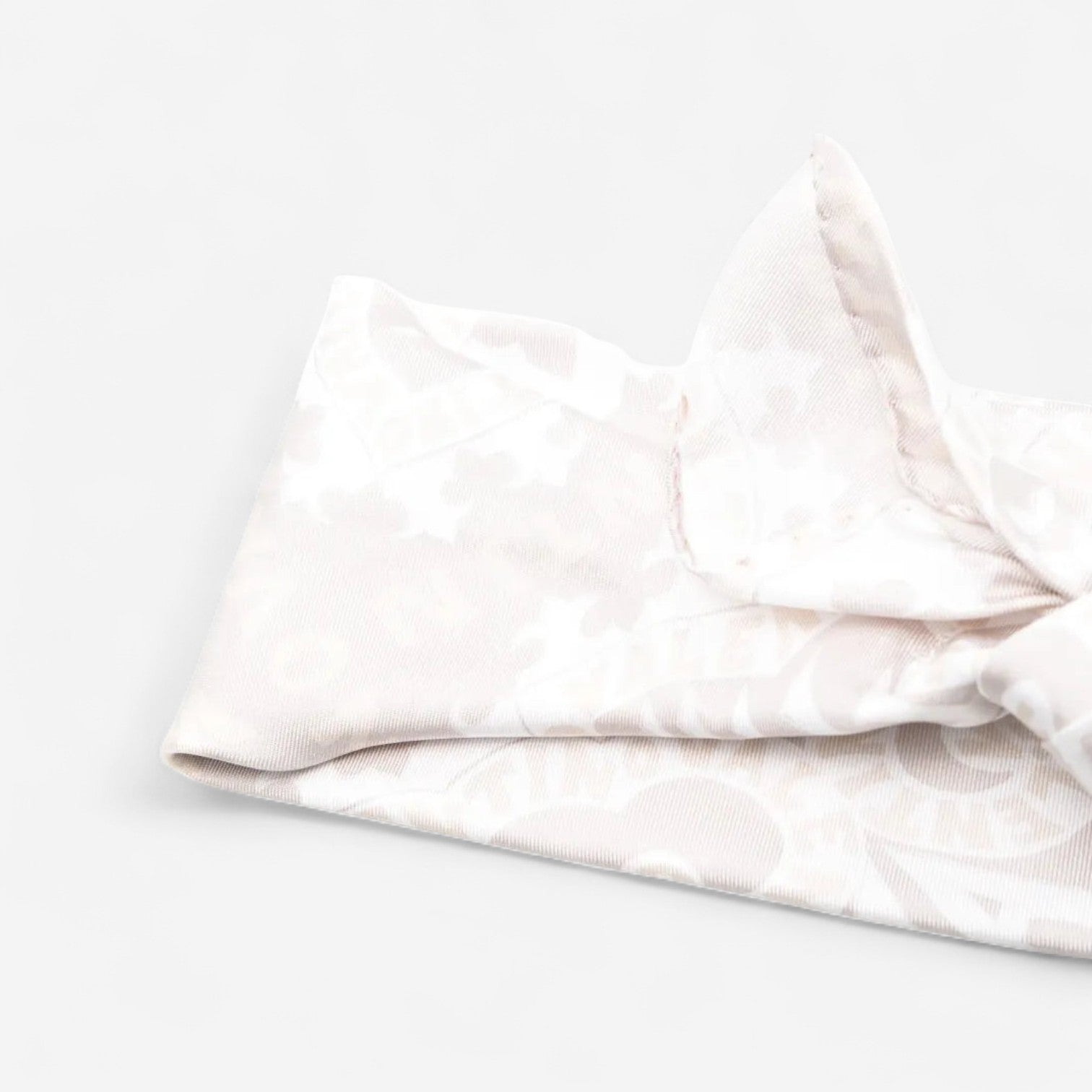 Valentino Garavani Logo-Embroidered Ecru & White Silk Hair Band 8056133725923