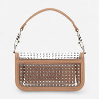 Valentino Garavani Locò Light Pink Leather Crystal-Embellished Shoulder Bag 8056133975762