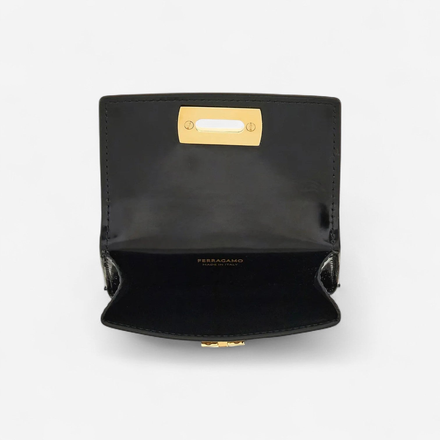 Ferragamo Wanda Gancini Black Leather Cardholder 760662