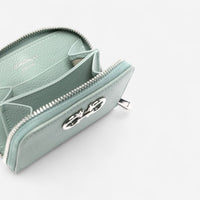 Ferragamo Gancini Green Leather Zip Wallet 8056283507295