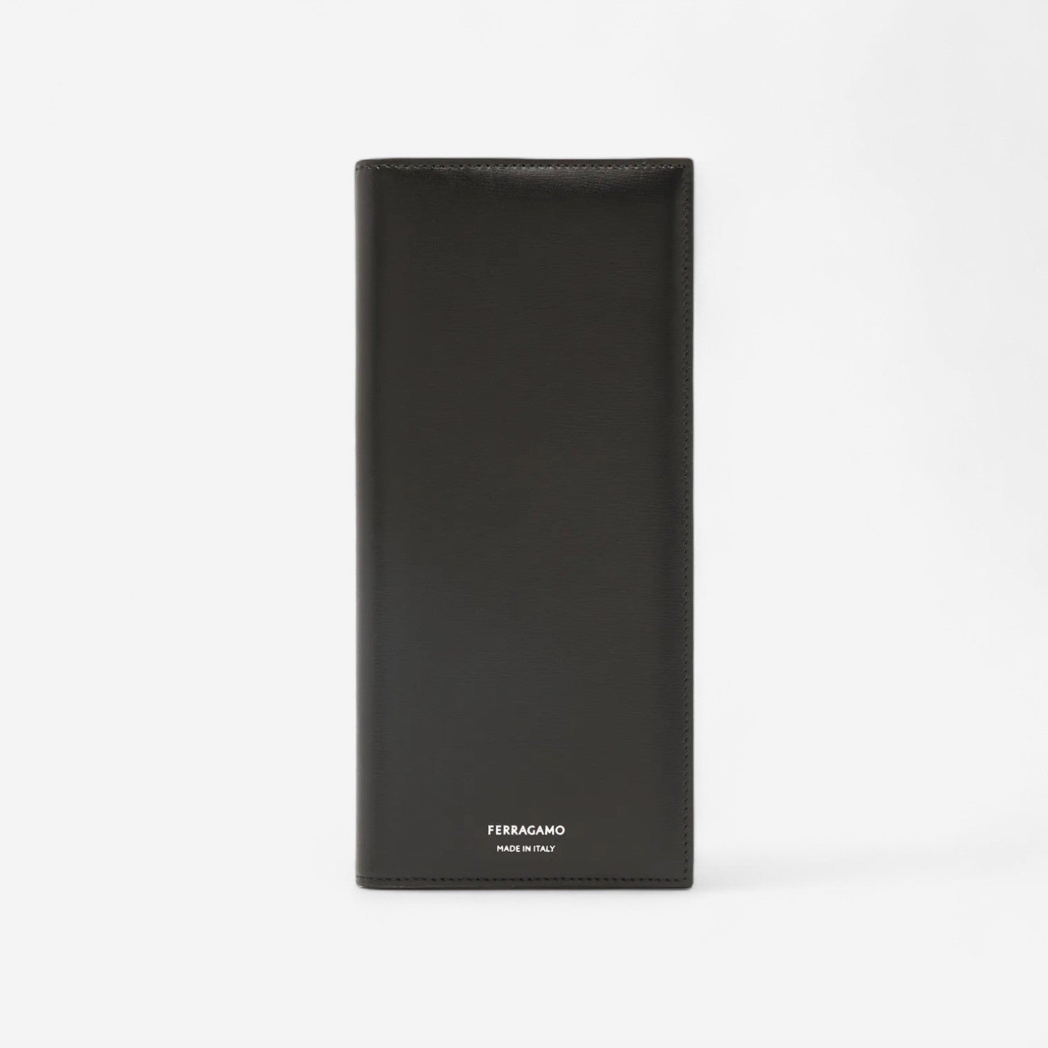 Ferragamo Black Leather Logo-Stamp Bi-Fold Wallet 8056283508179