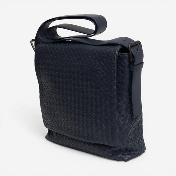 Bottega Veneta Navy Leather Crossbody Bag 406275VQ1314058