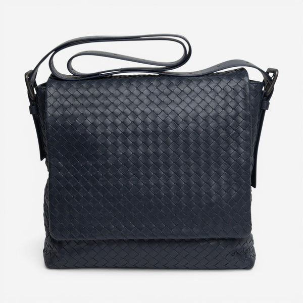 Bottega Veneta Navy Leather Crossbody Bag 406275VQ1314058