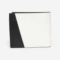 Bottega Veneta White & Black Leather Logo Embossed Bifold Wallet 575869VMAW49076