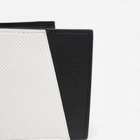 Bottega Veneta White & Black Leather Logo Embossed Bifold Wallet 575869VMAW49076