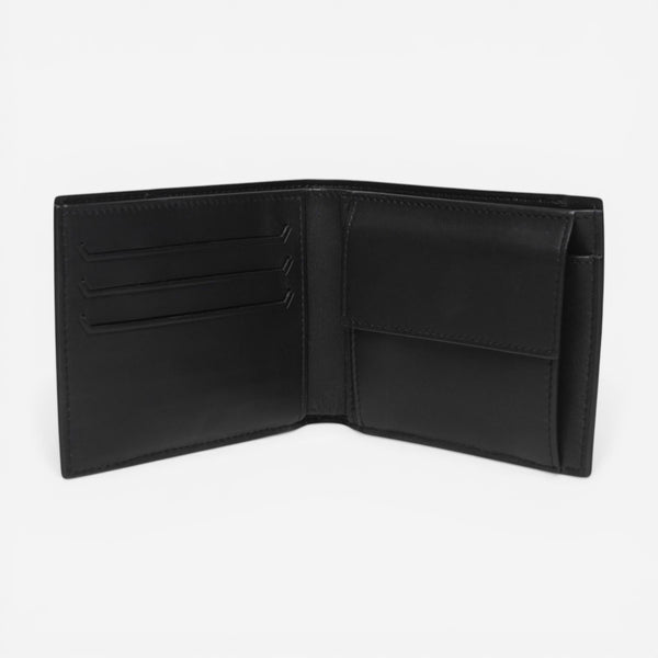 Bottega Veneta White & Black Leather Logo Embossed Bifold Wallet 575869VMAW49076