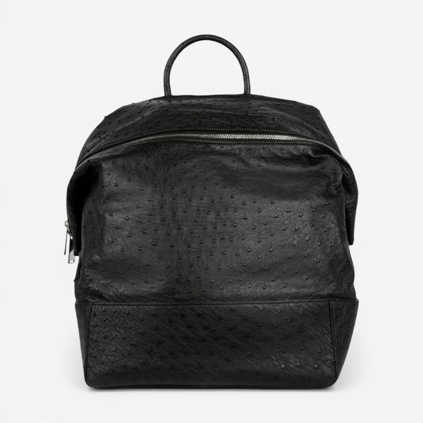Bottega Veneta Black Ostrich Leather Outlet Backpack 604208V50201229
